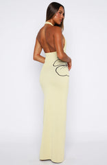 Baddie Era Knit Maxi Dress Lemon