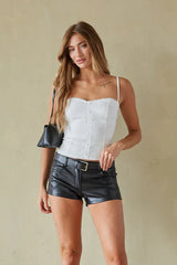 Arley Leather Belted Shorts