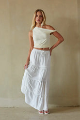 Fern Linen Tiered Maxi Skirt