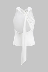 Mallory | Feminines Neckholder-Top mit Wickeldesign & Knoten-Detail