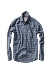 Relwen Huron Blues Shirt in Dull Navy Plaid