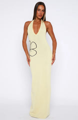 Baddie Era Knit Maxi Dress Lemon