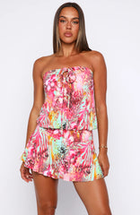 Secret Weapon Strapless Mini Dress Hot Tropic