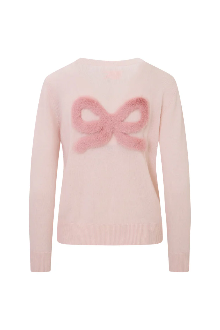 LoveShackFancy x MAX&MOI Piata Faux Fur Bow Sweater