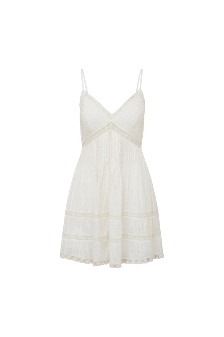 Docila Cotton Mini Dress - WHITE