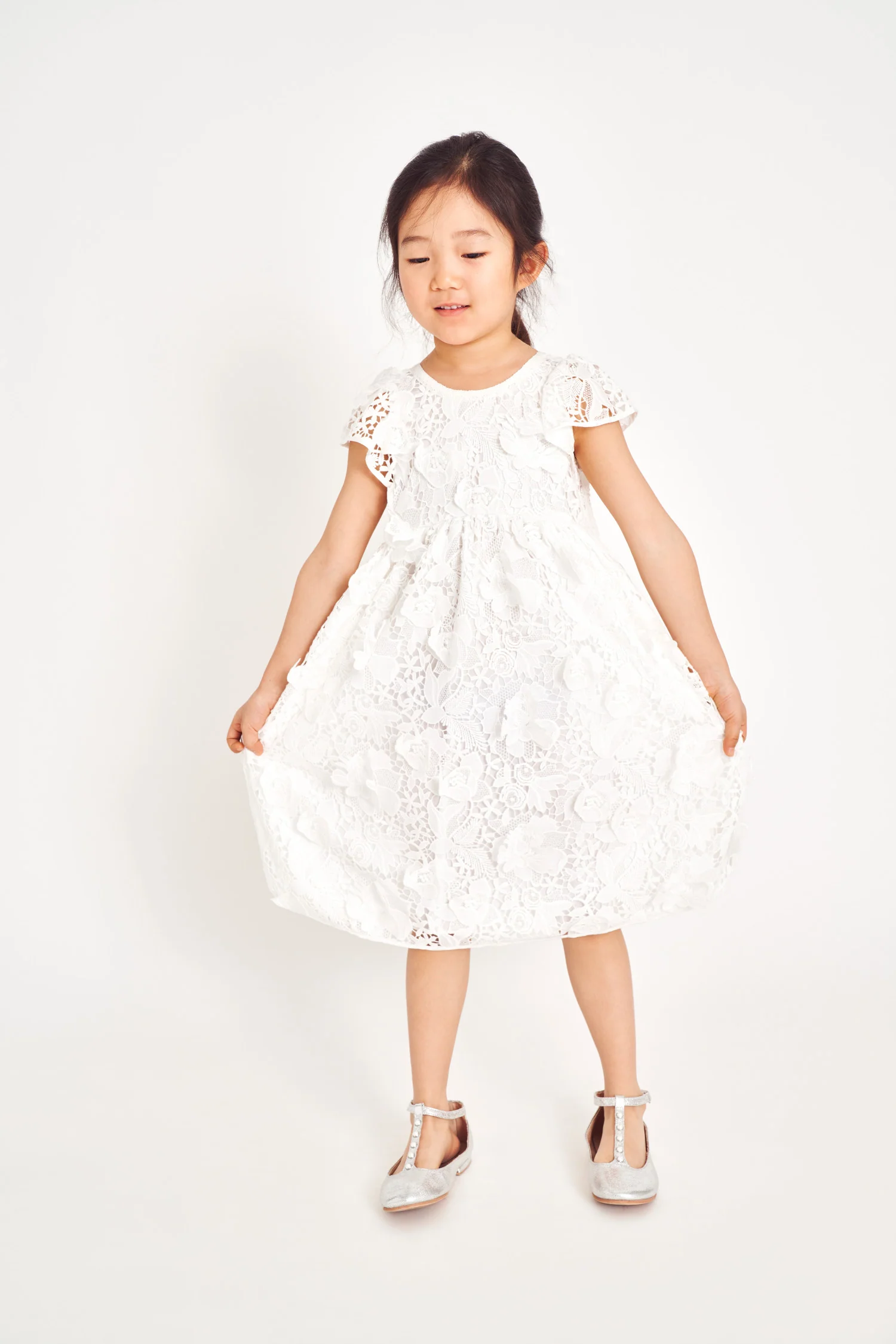 Girls Nancy Dress - TRUE WHITE