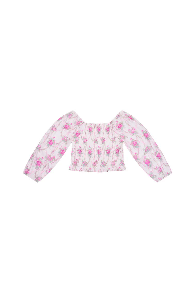Girls Malva Cotton Floral Top