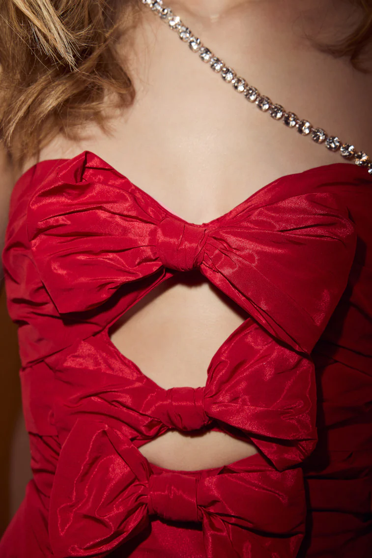 Woodlow Bow Mini Dress - RED