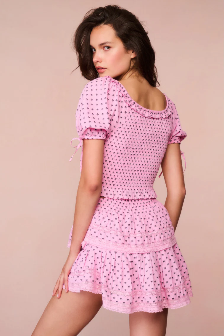 Molly Cotton Bow Puff Sleeve Top