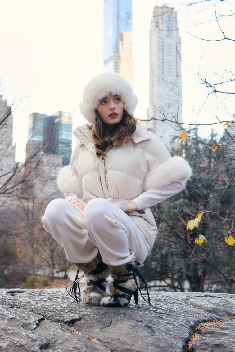 LoveShackFancy x MAX&MOI Robin Wool-Cashmere Jogger - WHITE