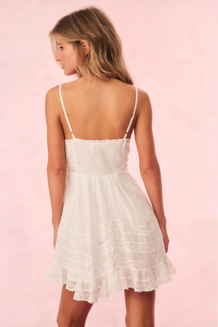 Alonna Cotton Lace-Trimmed Mini Dress