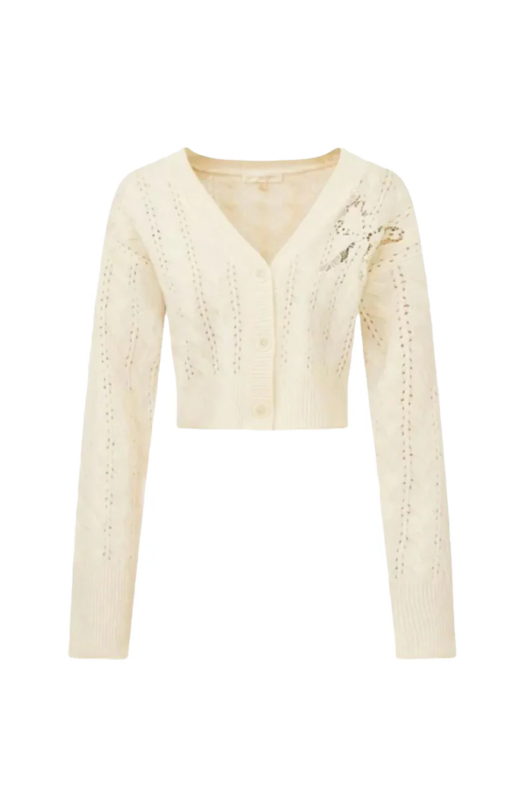 Leota Cropped Wool Cardigan