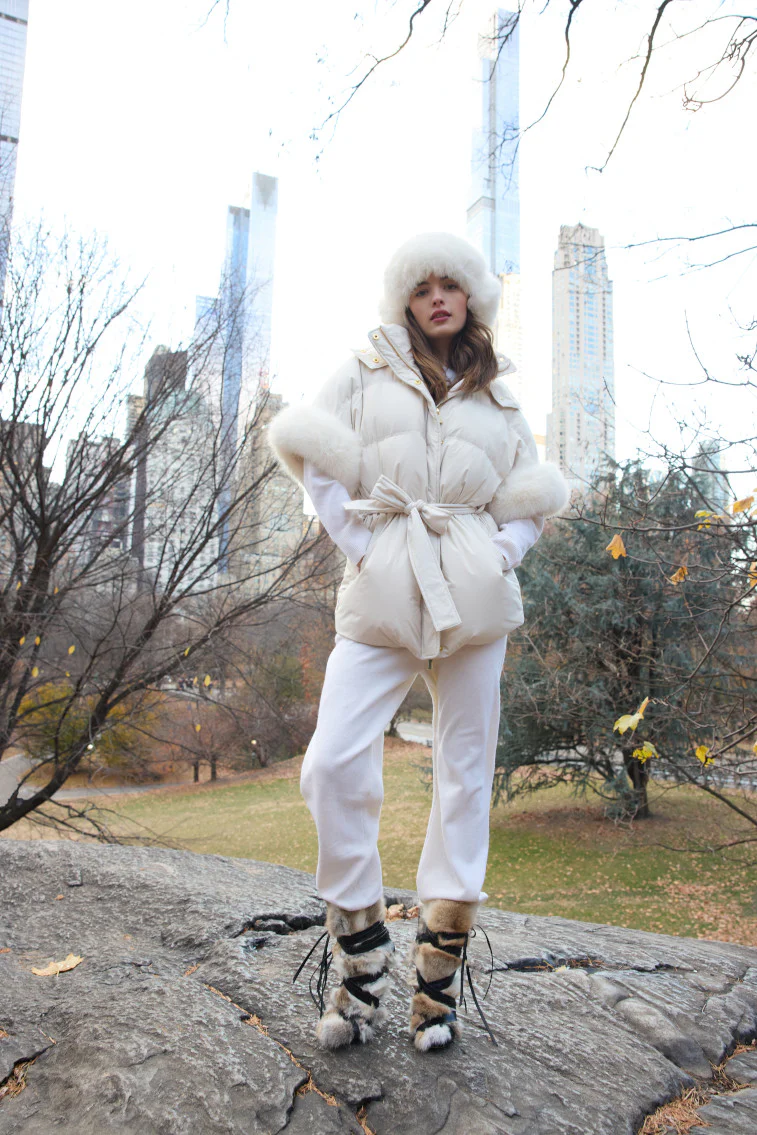 LoveShackFancy x MAX&MOI Robin Wool-Cashmere Jogger - WHITE