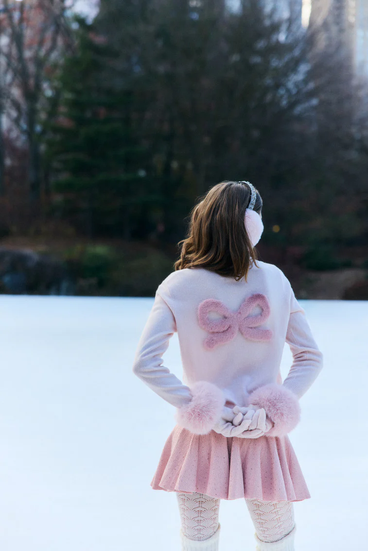 LoveShackFancy x MAX&MOI Piata Faux Fur Bow Sweater