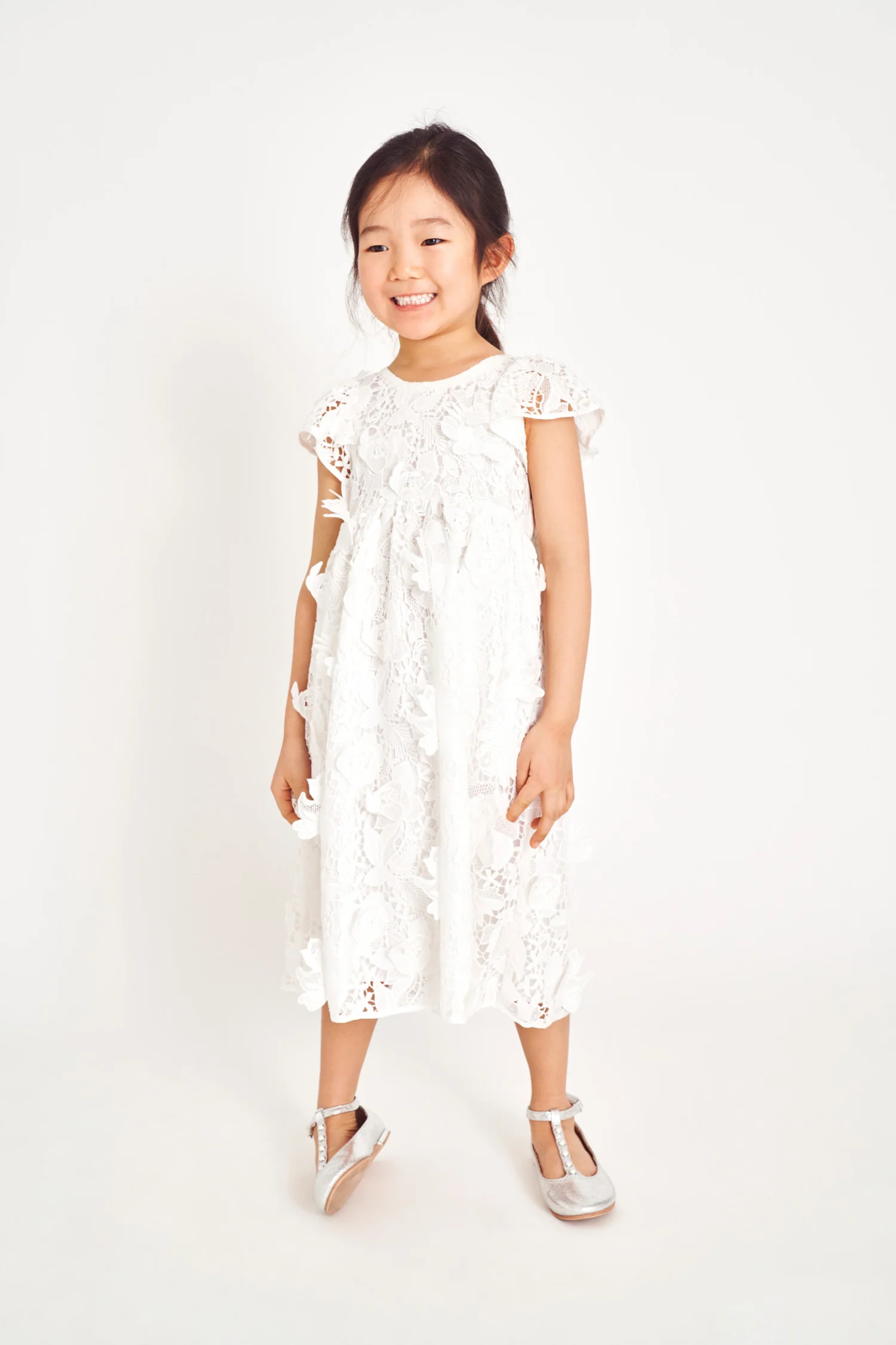 Girls Nancy Dress - TRUE WHITE