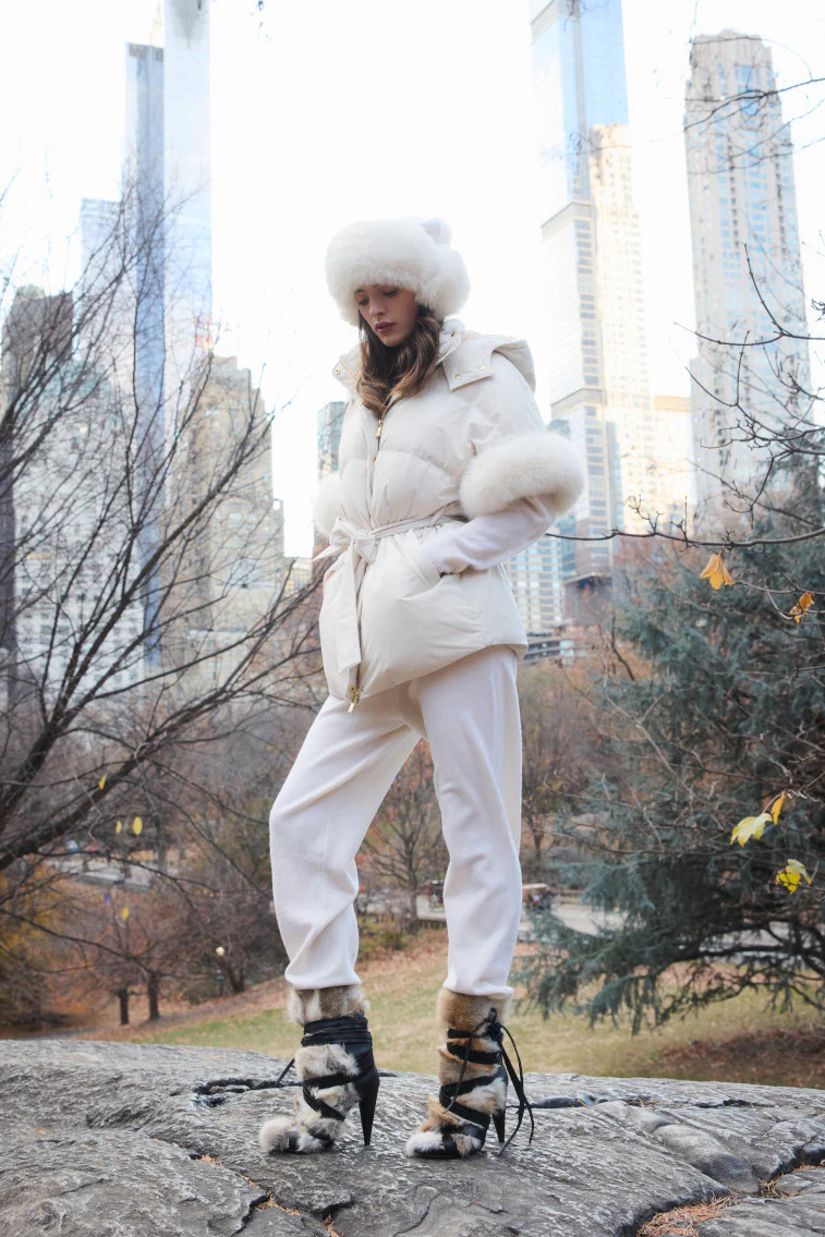 LoveShackFancy x MAX&MOI Robin Wool-Cashmere Jogger - WHITE