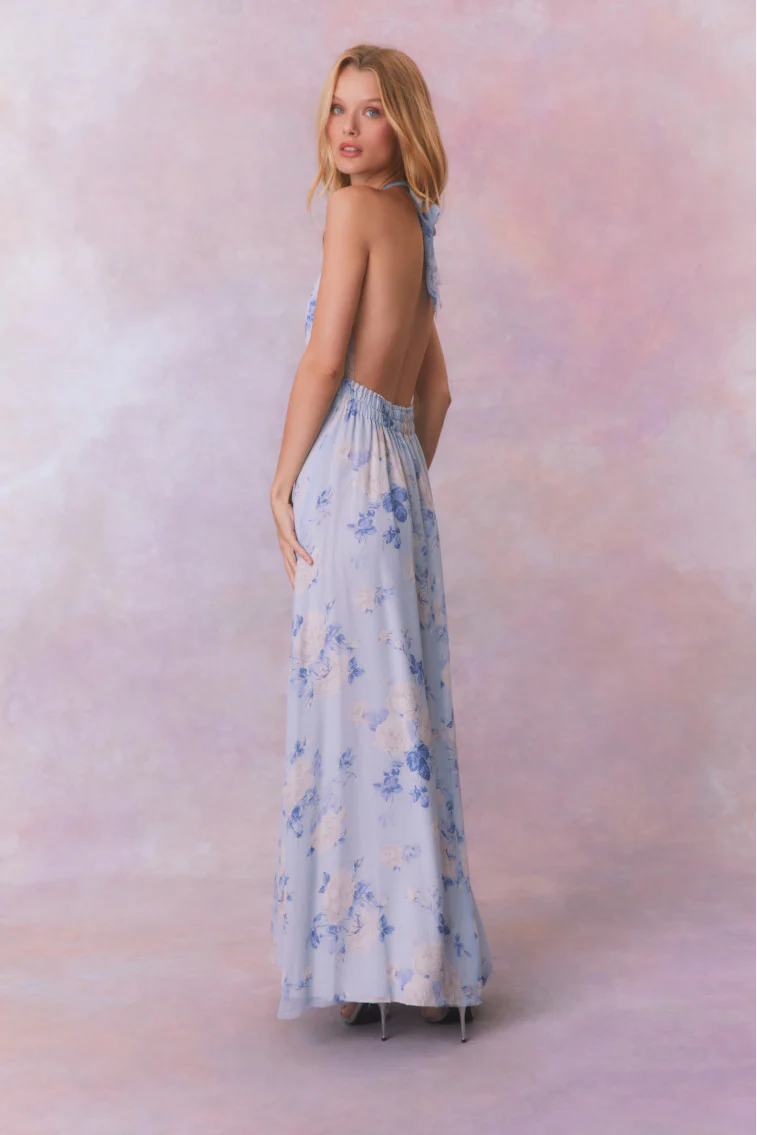 Love Fragrance Halter Maxi Dress