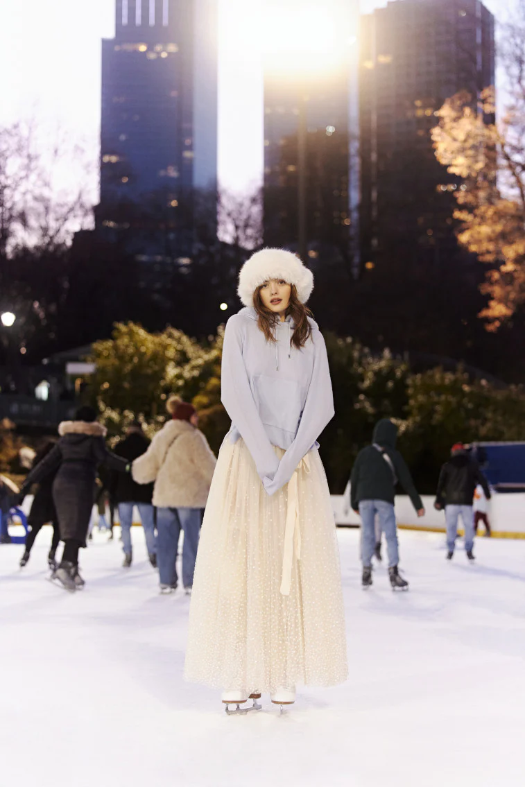 LoveShackFancy x MAX&MOI Wool-Cashmere Faux Fur Hoodie